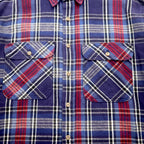 90s USA Vintage Flannel Shirt FIELDMASTER Heavy XL Check Chest Pocket Made in