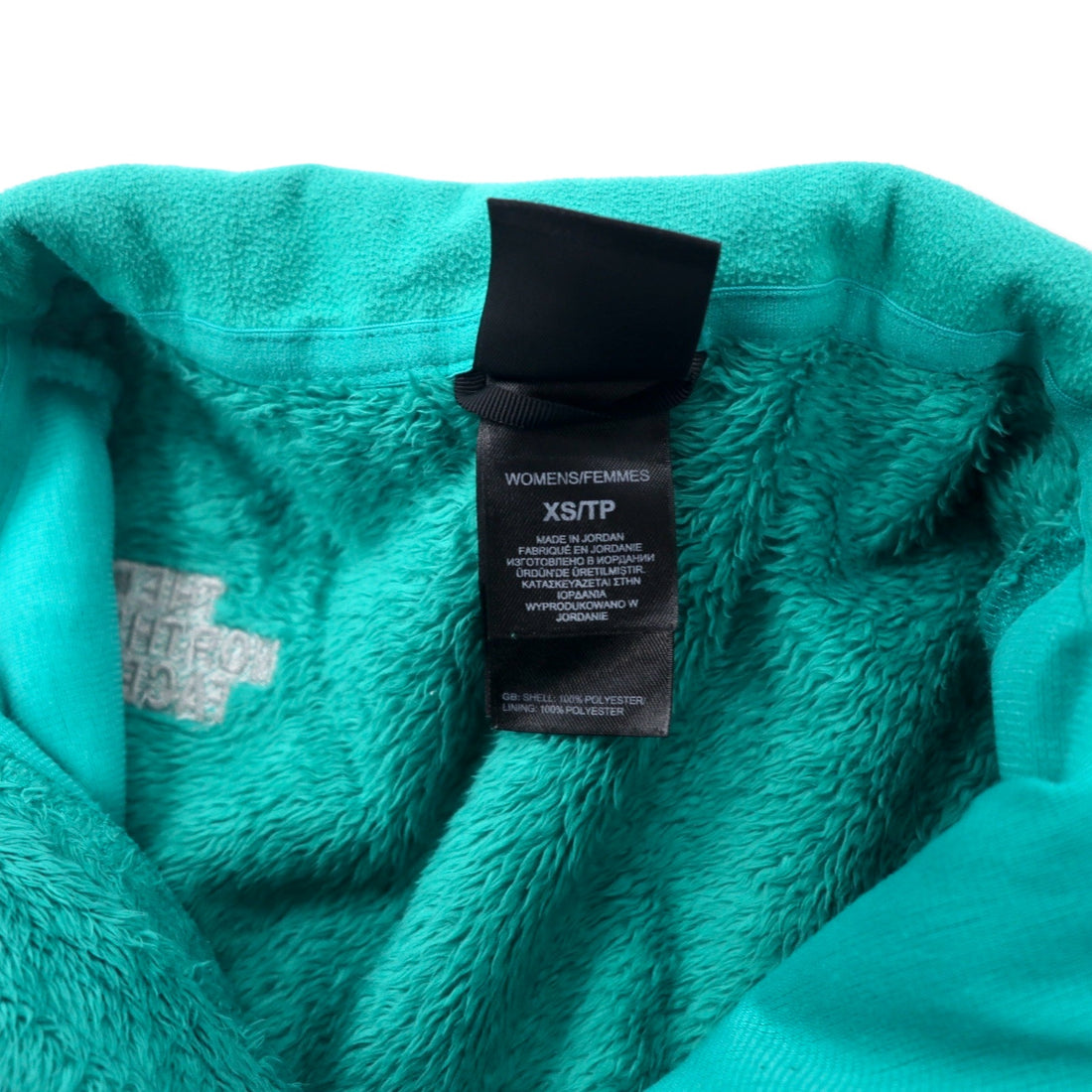 THE NORTH FACE Sherpa Fleece Jacket XS Green Polyester Logo Embroidery