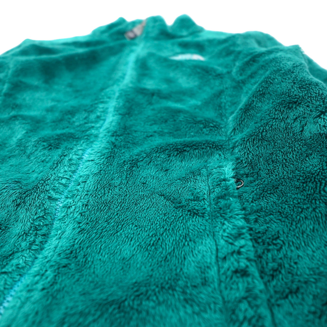 THE NORTH FACE Sherpa Fleece Jacket XS Green Polyester Logo Embroidery