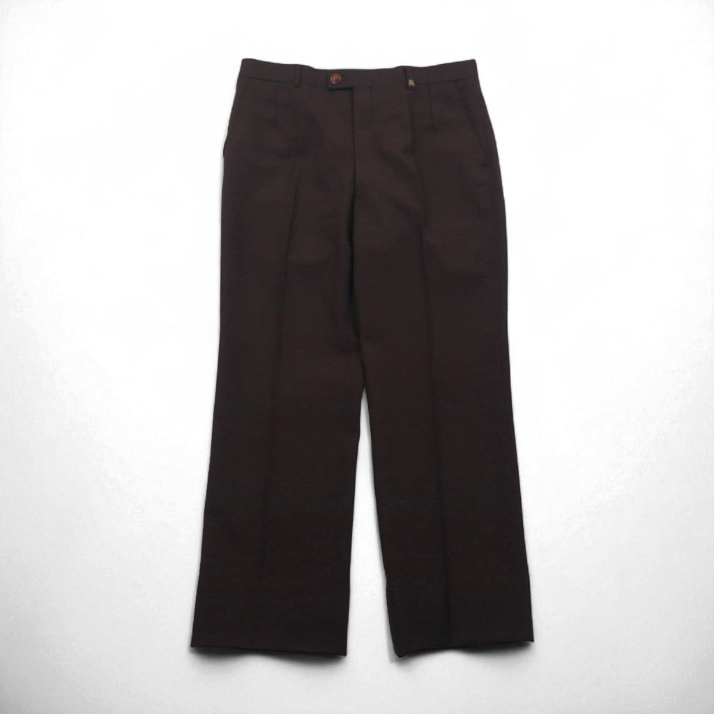 LANVIN ダブルブレスト ピークドラペル スーツ ブレザー セットアップ L ダークブラウン ウール メタルボタン ワイド