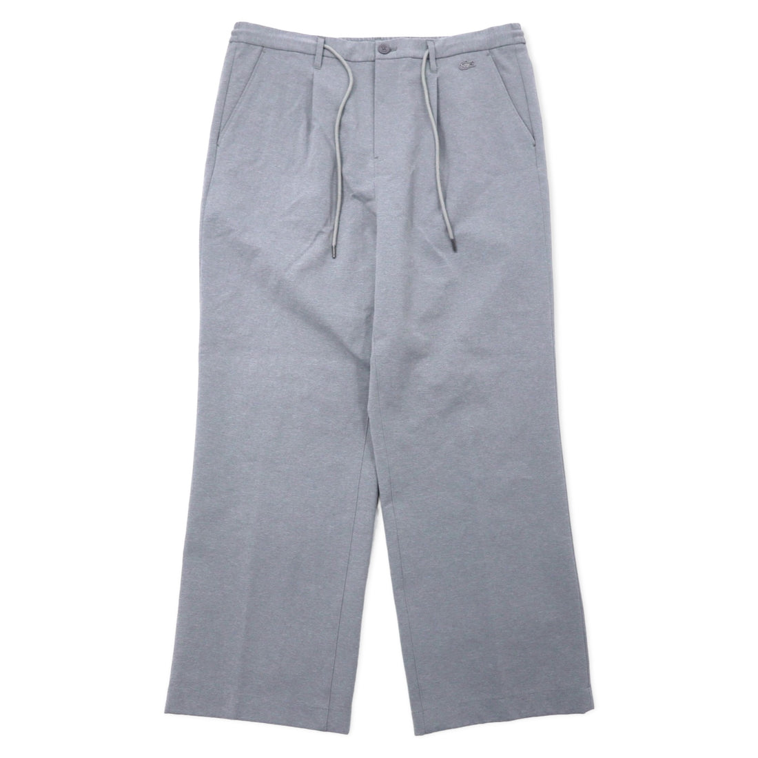 日本然リトテ-古着オンライン-LACOSTE ストレッチ ストレート トラウザーズ イージーパンツ 46 グレー ポリエステル RELAXED FIT HH073EL-LACOSTE Stretch Straight Trousers Easy Pants 46 Gray Polyester RELAXED FIT HH073EL