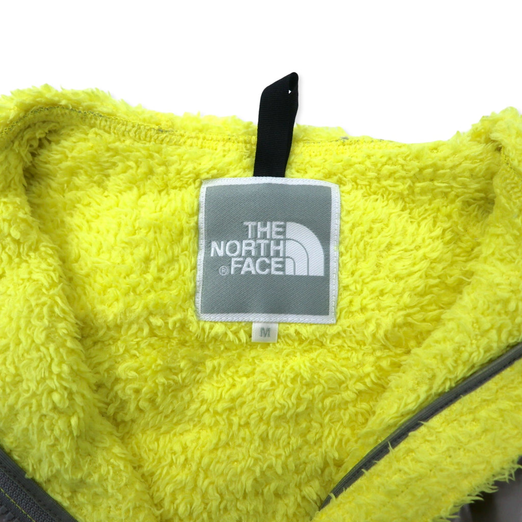 THE NORTH FACE Denali Hoodie Sherpa Fleece M Yellow Polyester Logo Embroidery NAW45003