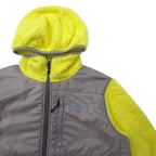 THE NORTH FACE Denali Hoodie Sherpa Fleece M Yellow Polyester Logo Embroidery NAW45003