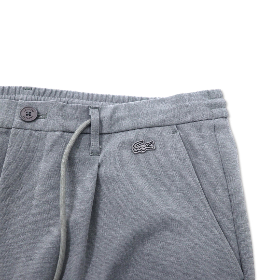 LACOSTE Stretch Straight Trousers Easy Pants Size 46 Grey Polyester RELAXED FIT HH073EL