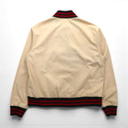 Champion Run Tag Reproduction Sports Jacket Blouson L Beige Ribbed Embroidery Patch