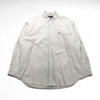 Ralph Lauren 90s Blaire Oxford Button-Down Shirt, White, 2XL, with Small Pony Embroidery