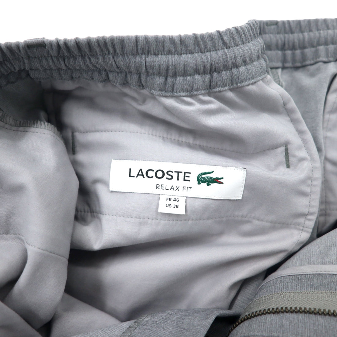 LACOSTE Stretch Straight Trousers Easy Pants Size 46 Grey Polyester RELAXED FIT HH073EL
