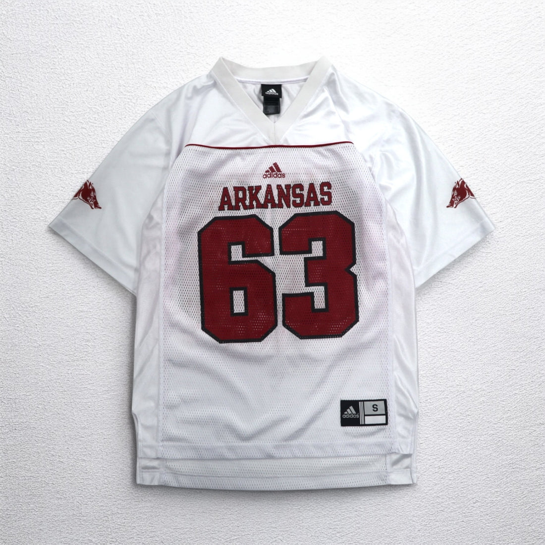adidas Game Shirt L White Mesh NFL ARKANSAS Polyester Numbering