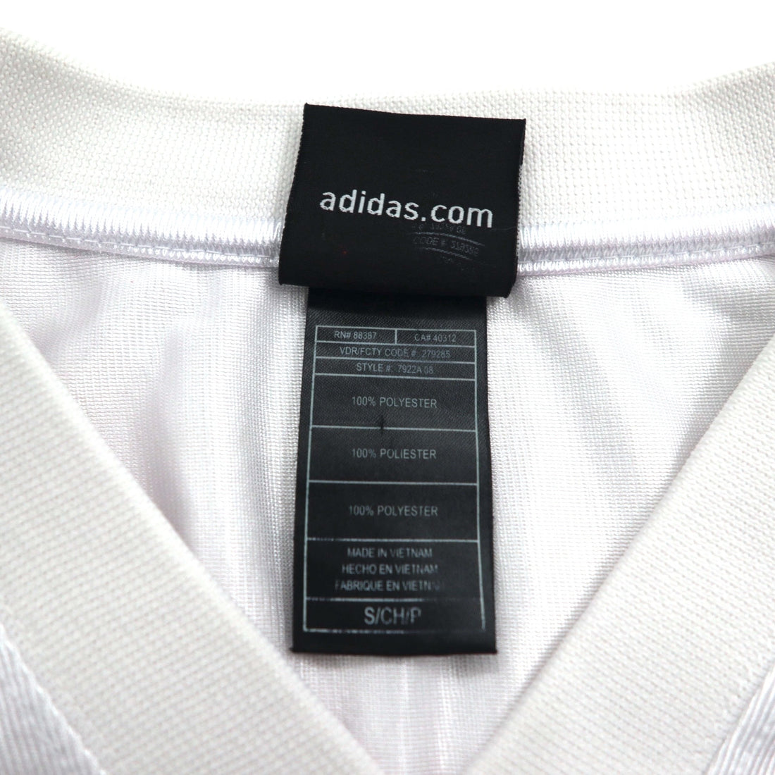 adidas Game Shirt L White Mesh NFL ARKANSAS Polyester Numbering