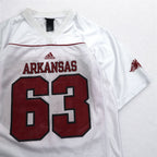 adidas Game Shirt L White Mesh NFL ARKANSAS Polyester Numbering