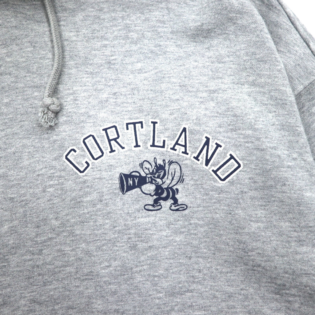 Champion プルオーバー パーカー XL グレー コットン バックプリント CORTLAND C8-U112