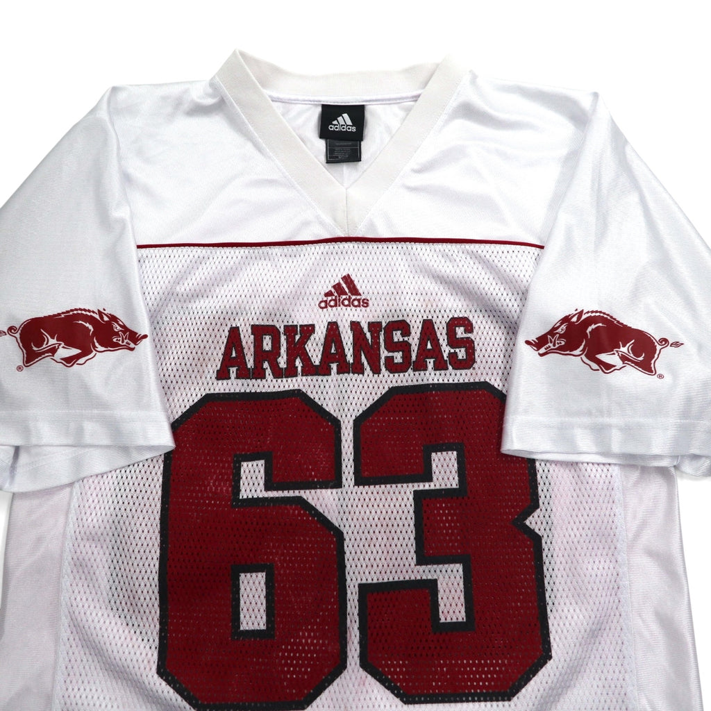 adidas Game Shirt L White Mesh NFL ARKANSAS Polyester Numbering