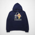 Polo Ralph Lauren Tiger Flock Print Hoodie, Medium, Navy, Front V, Kangaroo Pocket