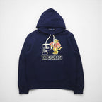 Polo Ralph Lauren Tiger Flock Print Hoodie, Medium, Navy, Front V, Kangaroo Pocket