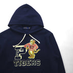 Polo Ralph Lauren Tiger Flock Print Hoodie, Medium, Navy, Front V, Kangaroo Pocket