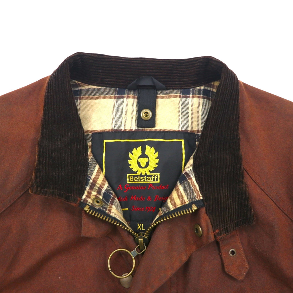 Belstaff Roadmaster Oiled Motorcycle Jacket, XL, Brown, Check Lining, Belt Included