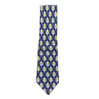 GUCCI Made in Italy Tie Navy Silk All-over Pattern Horsebit