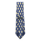 GUCCI Made in Italy Tie Navy Silk All-over Pattern Horsebit
