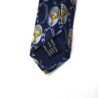 GUCCI Made in Italy Tie Navy Silk All-over Pattern Horsebit