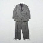 Brooks Brothers 2B Suit, Size L, Glen Check Wool, 2-Pleated, Wide Fit, Center Press