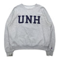 Champion College Print Sweatshirt L Grey Cotton UNH