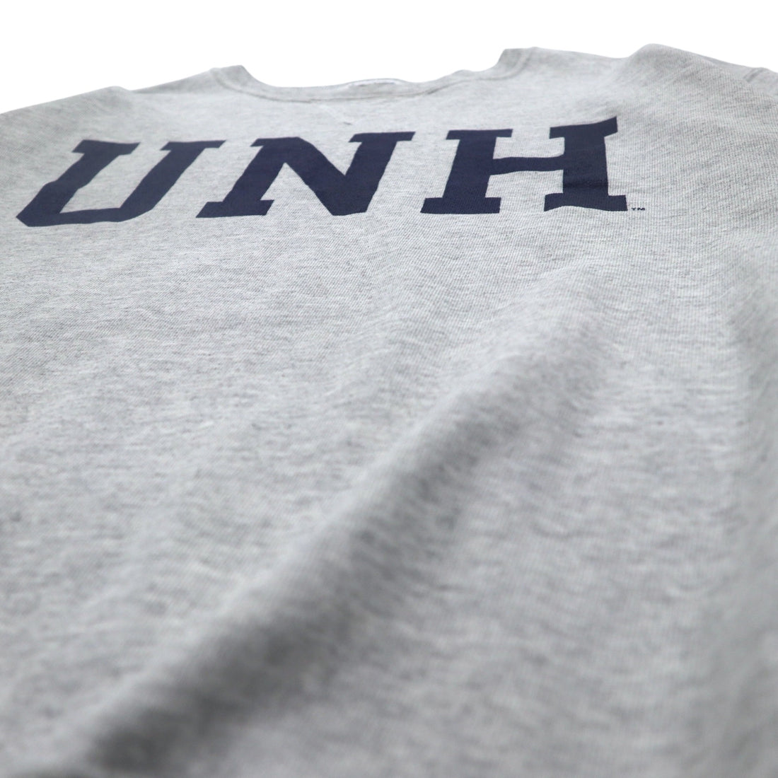 Champion College Print Sweatshirt L Grey Cotton UNH
