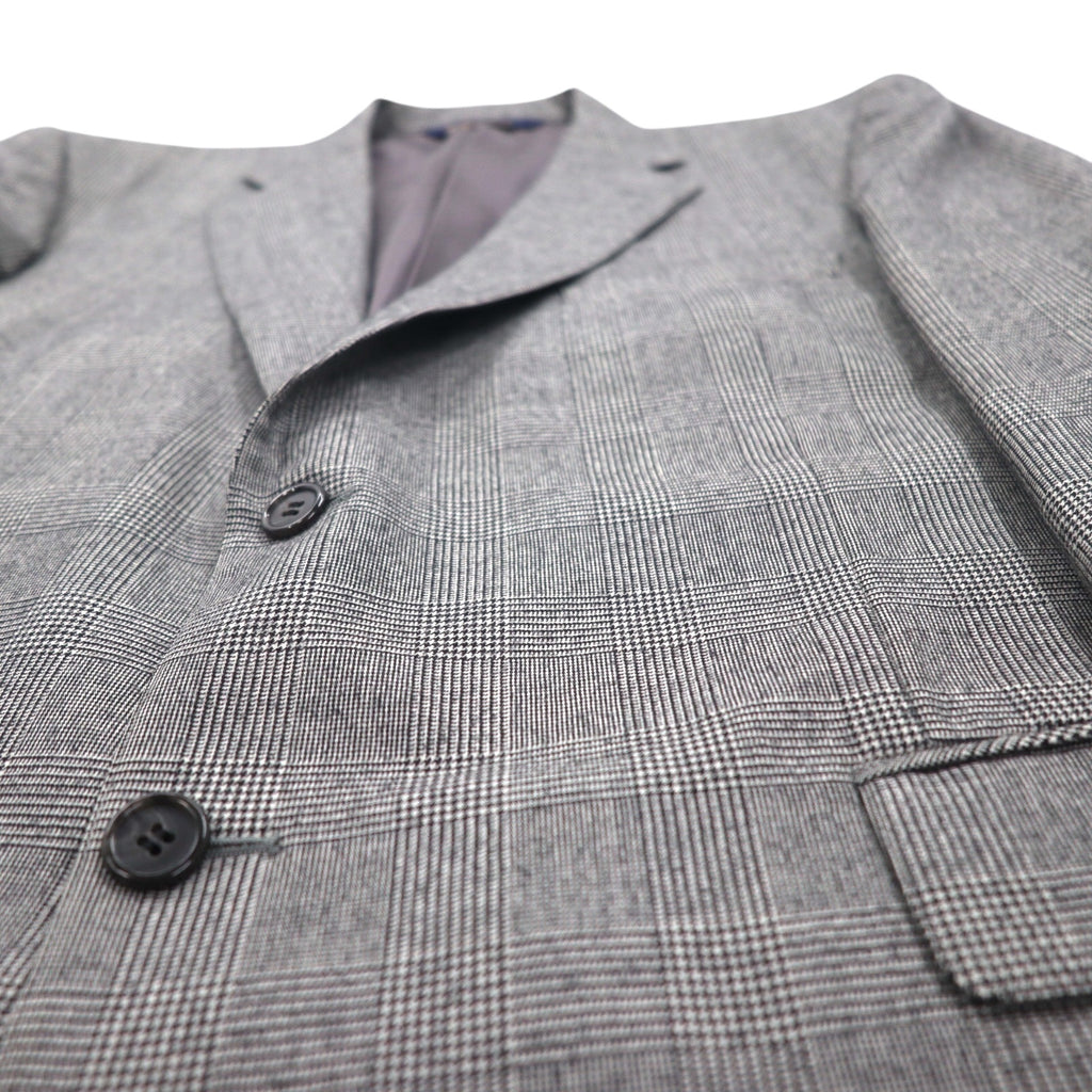 Brooks Brothers 2B Suit, Size L, Glen Check Wool, 2-Pleated, Wide Fit, Center Press
