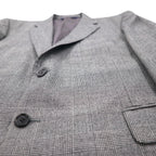 Brooks Brothers 2B Suit, Size L, Glen Check Wool, 2-Pleated, Wide Fit, Center Press