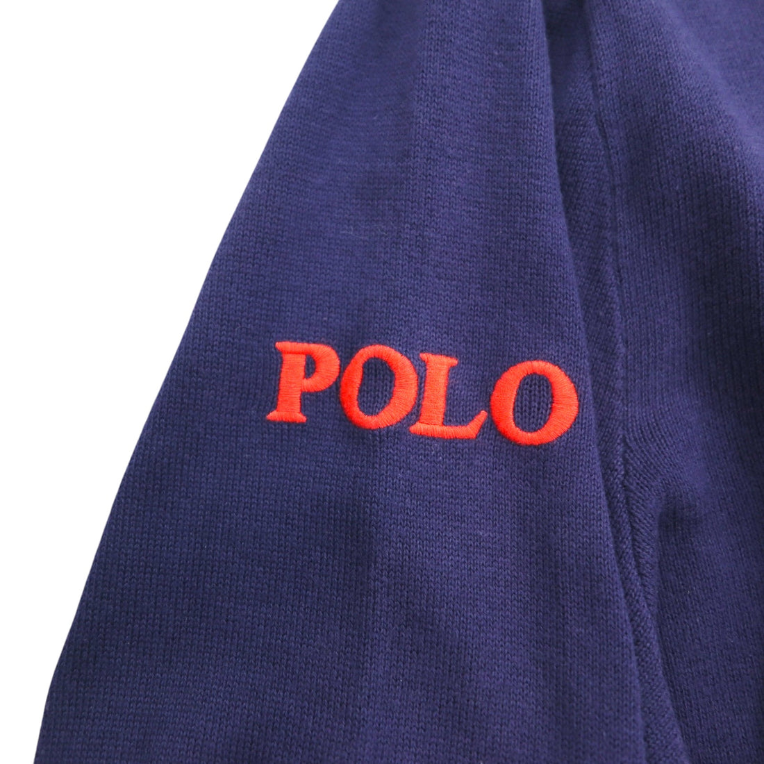 POLO GOLF RALPH LAUREN V-neck cotton knit sweater L Navy Pony Logo Embroidery Royal St George's