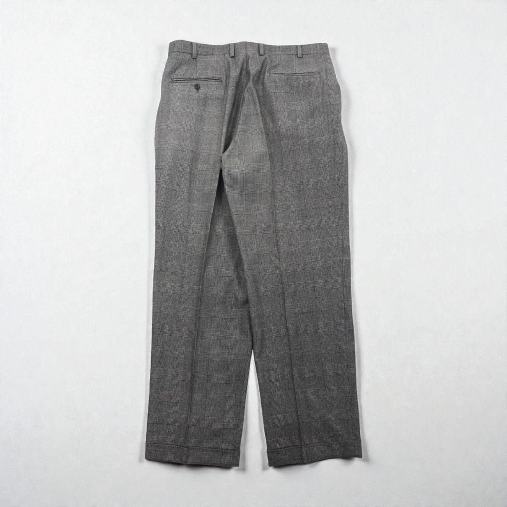 Brooks Brothers 2B Suit, Size L, Glen Check Wool, 2-Pleated, Wide Fit, Center Press