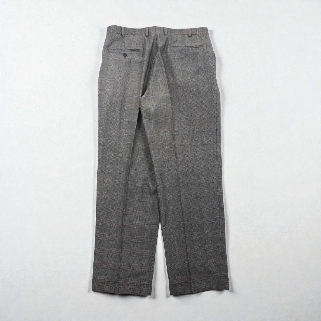 Brooks Brothers 2B Suit, Size L, Glen Check Wool, 2-Pleated, Wide Fit, Center Press