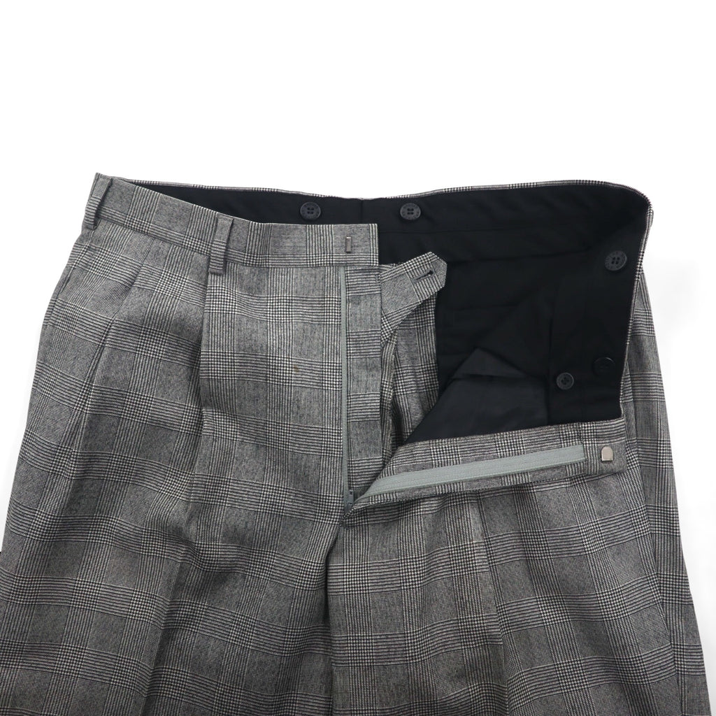 Brooks Brothers 2B Suit, Size L, Glen Check Wool, 2-Pleated, Wide Fit, Center Press