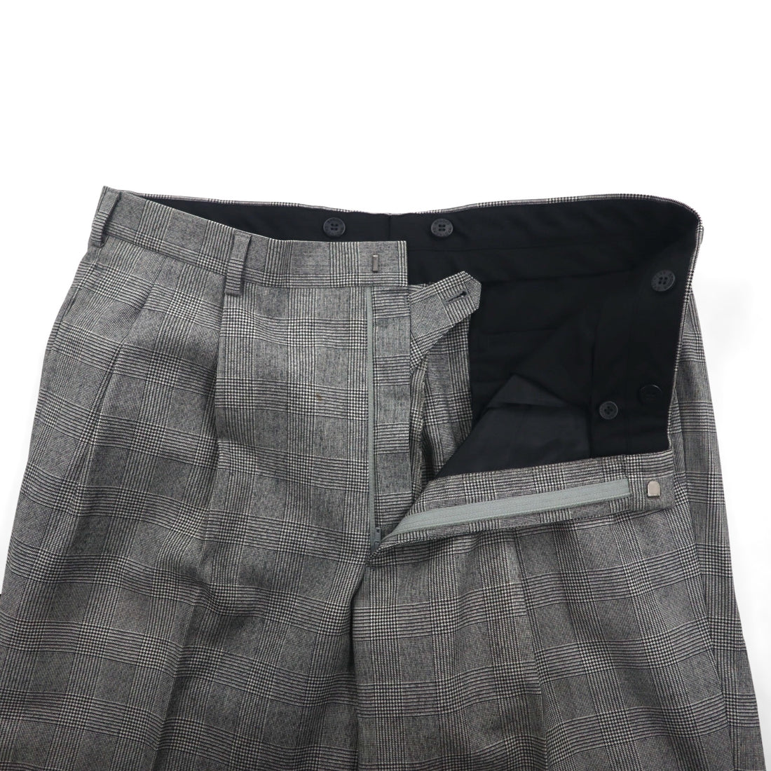 Brooks Brothers 2B Suit, Size L, Glen Check Wool, 2-Pleated, Wide Fit, Center Press