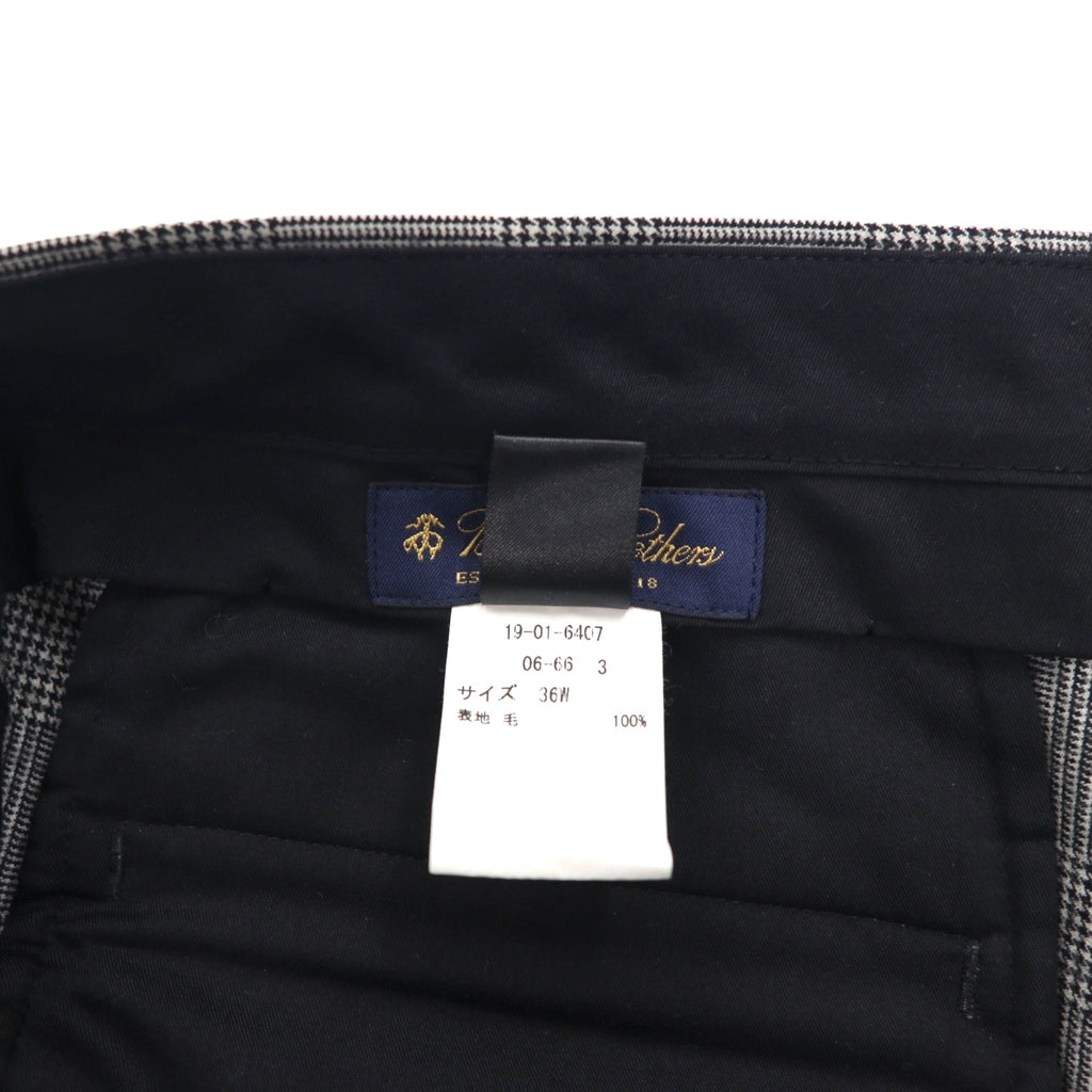 Brooks Brothers 2B Suit, Size L, Glen Check Wool, 2-Pleated, Wide Fit, Center Press
