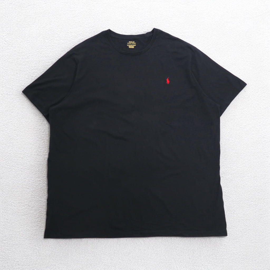 POLO RALPH LAUREN Small Pony Embroidered T-Shirt 3XL Big Size Black Cotton