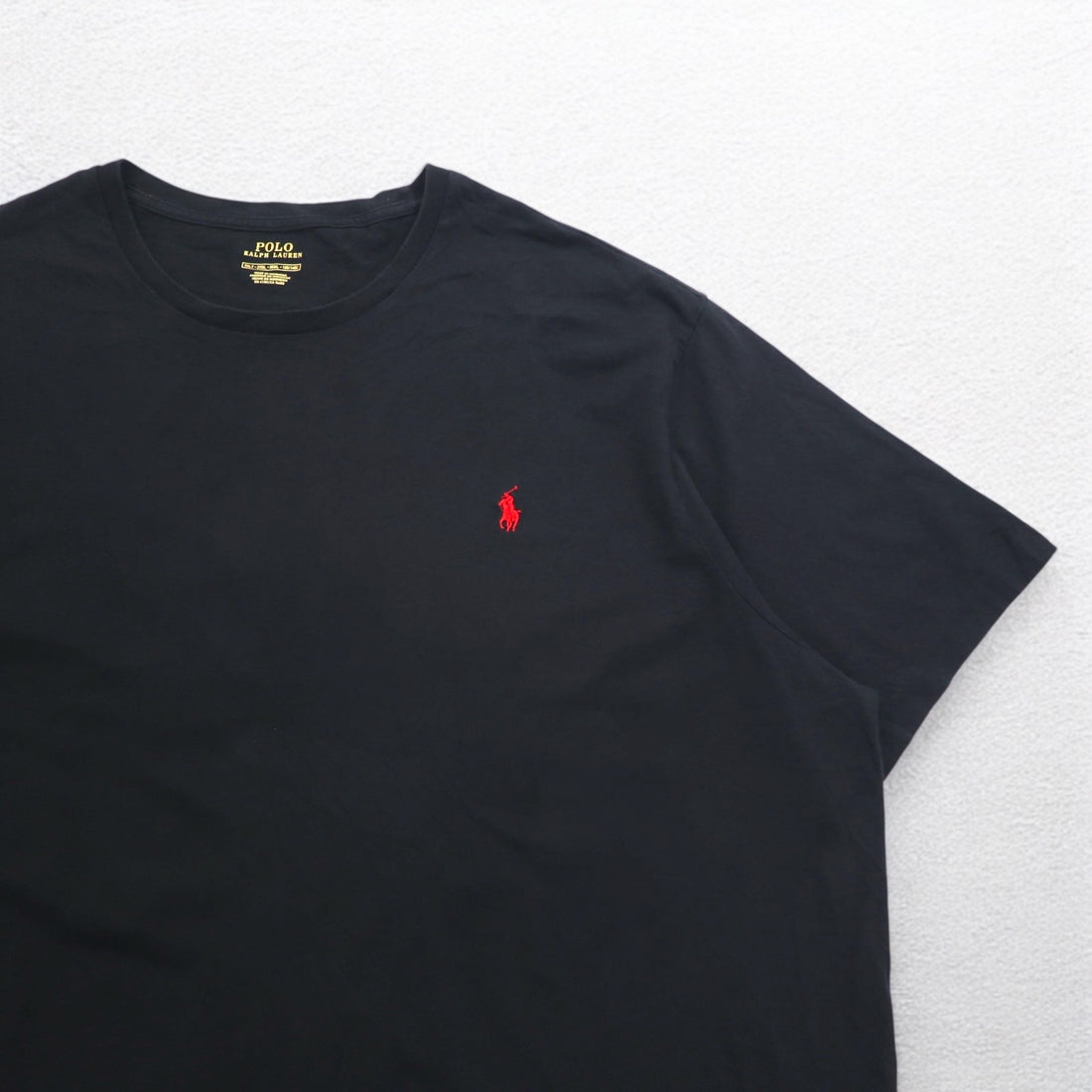 POLO RALPH LAUREN Small Pony Embroidered T-Shirt 3XL Big Size Black Cotton