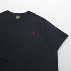 POLO RALPH LAUREN Small Pony Embroidered T-Shirt 3XL Big Size Black Cotton