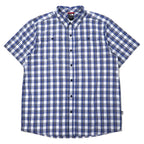 日本然リトテ-古着オンライン-THE NORTH FACE 半袖 シャツ XL ブルー チェック コットン US規格-THE NORTH FACE Short Sleeve Shirt XL Blue Checked Cotton US Standard