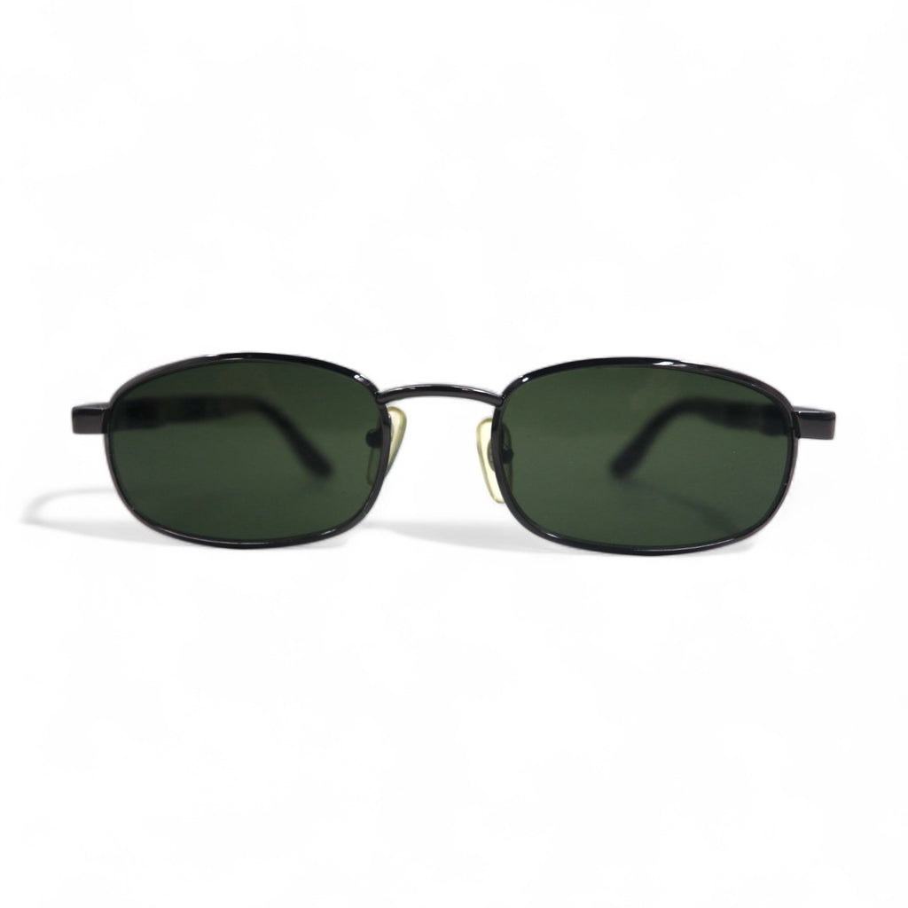 PRADA Oval Minimal Frame Sunglasses Black Metal Mode P302 Made in Italy