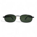 PRADA Oval Minimal Frame Sunglasses Black Metal Mode P302 Made in Italy