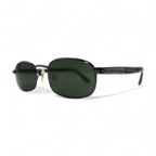 PRADA Oval Minimal Frame Sunglasses Black Metal Mode P302 Made in Italy
