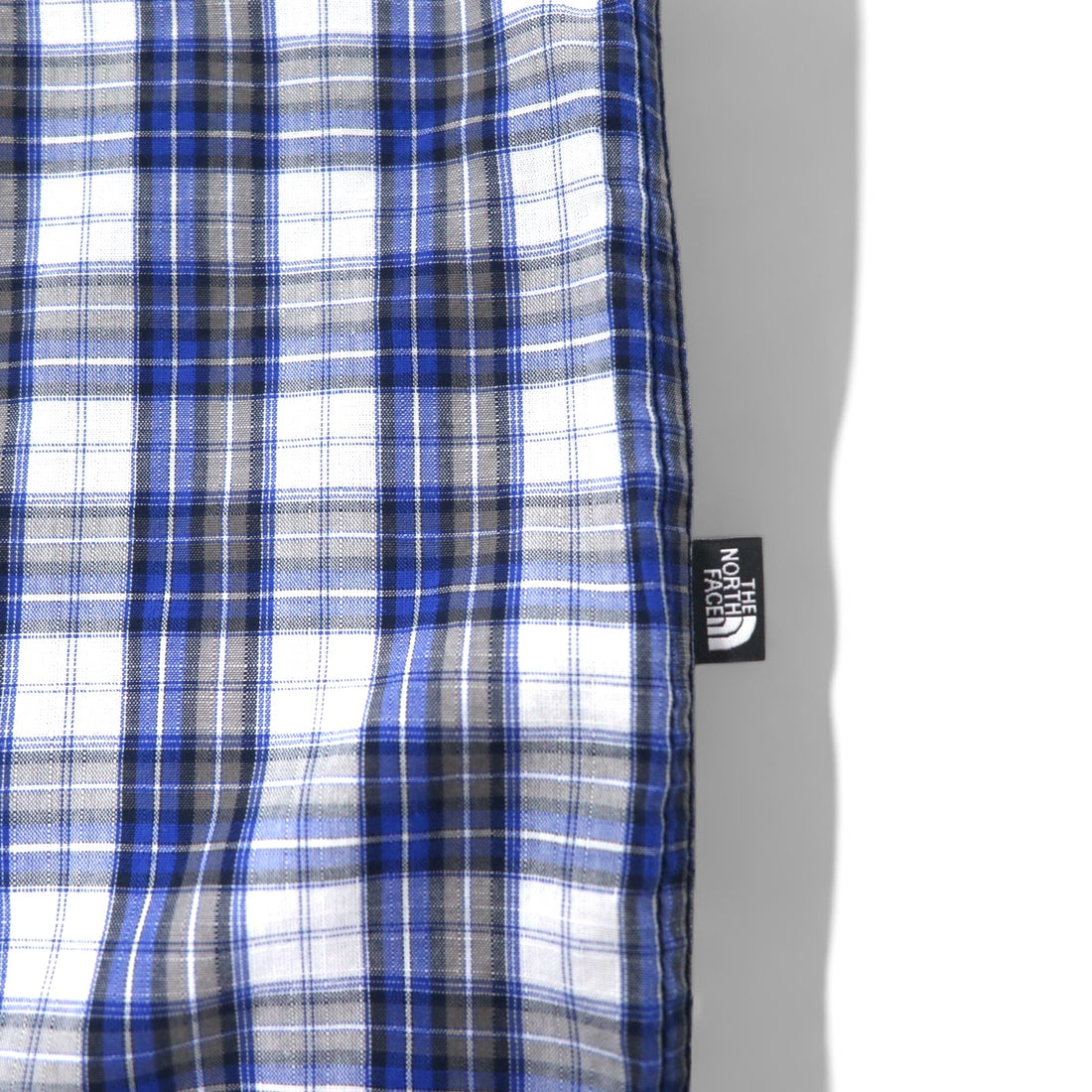 THE NORTH FACE Short Sleeve Shirt XL Blue Check Cotton US Standard