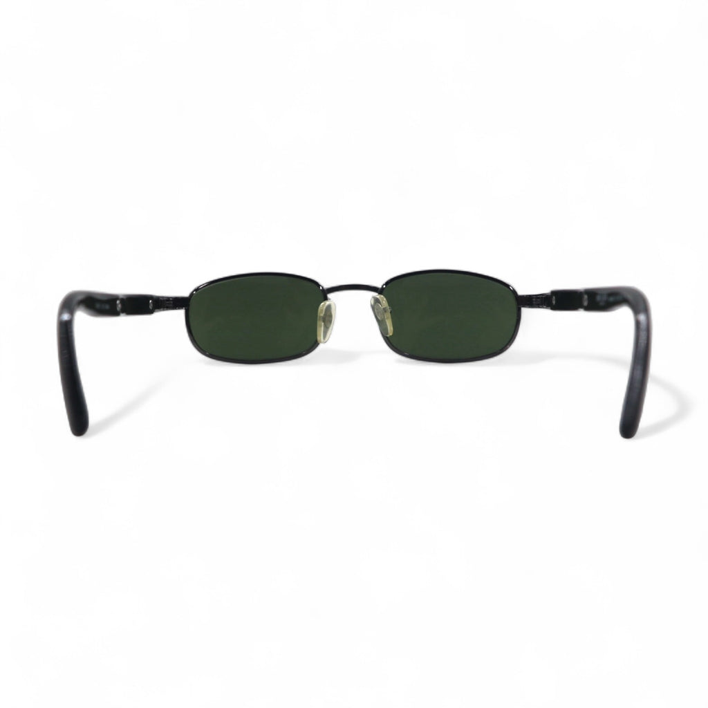 PRADA Oval Minimal Frame Sunglasses Black Metal Mode P302 Made in Italy