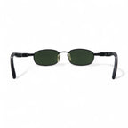 PRADA Oval Minimal Frame Sunglasses Black Metal Mode P302 Made in Italy
