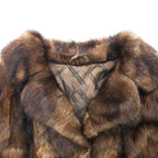 PELZHAUS FLAMM GESEKE Fur Jacket Fur FREE Brown Euro Vintage