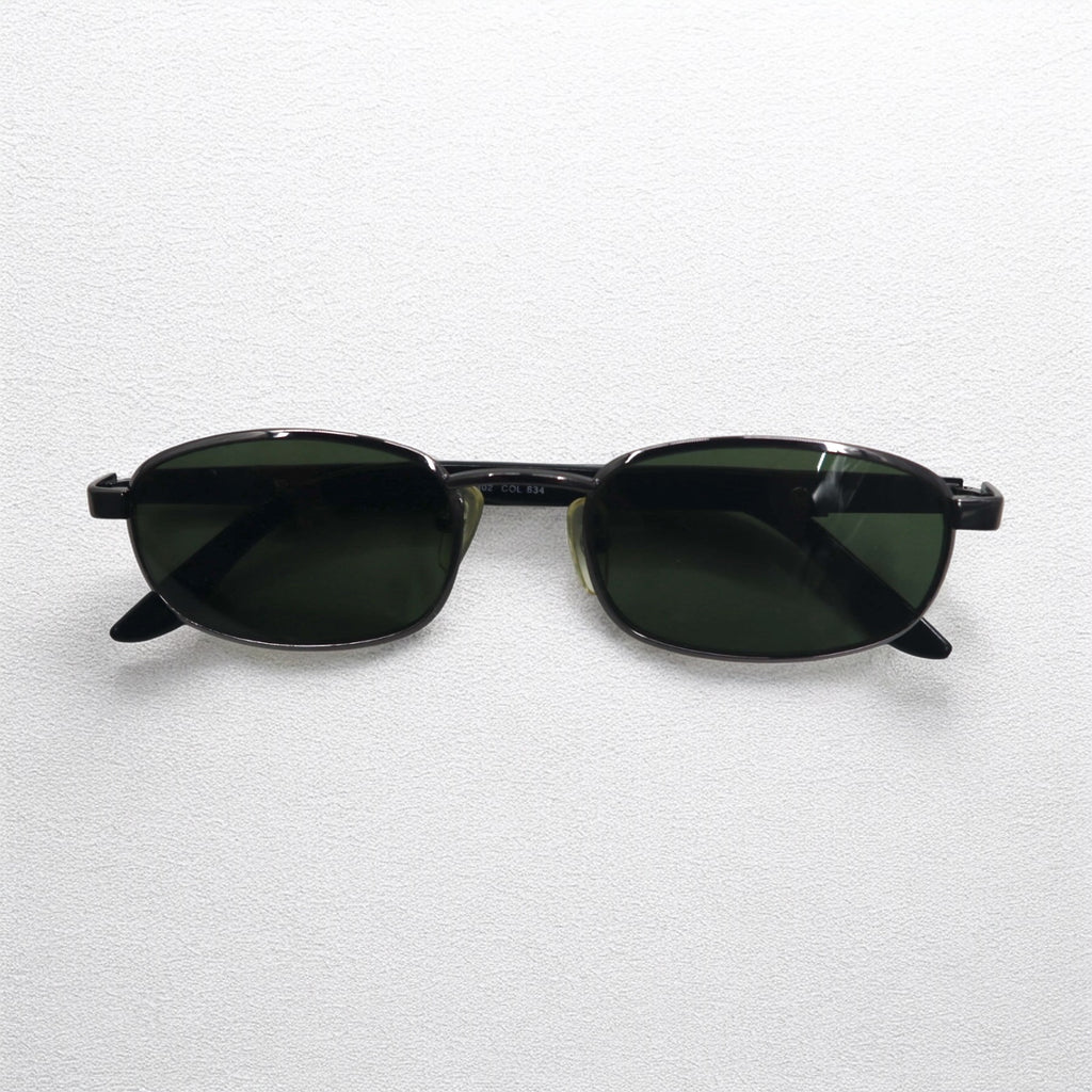 PRADA Oval Minimal Frame Sunglasses Black Metal Mode P302 Made in Italy