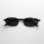 PRADA Oval Minimal Frame Sunglasses Black Metal Mode P302 Made in Italy