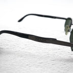 PRADA Oval Minimal Frame Sunglasses Black Metal Mode P302 Made in Italy