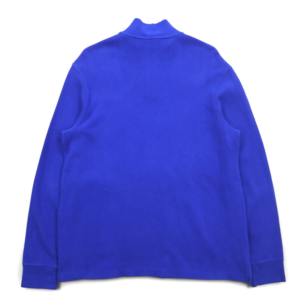 POLO RALPH LAUREN ハーフジップ スウェット L ブルー コットン スモールポニー刺繍