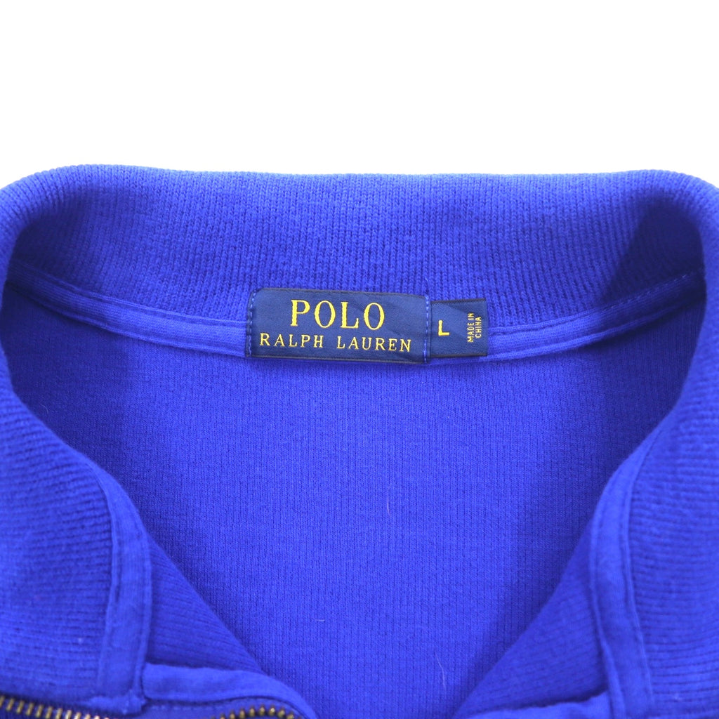 POLO RALPH LAUREN ハーフジップ スウェット L ブルー コットン スモールポニー刺繍